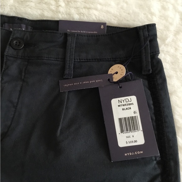 NYDJ black women petite cotton pants size 8 NWT $119 Lift Tuck - Picture 4 of 12